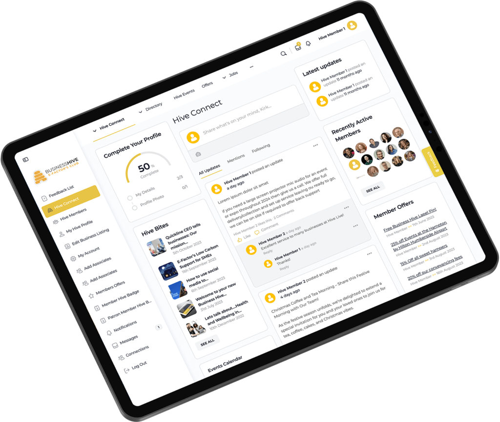 iPad Pro showing the Hive Connect interface